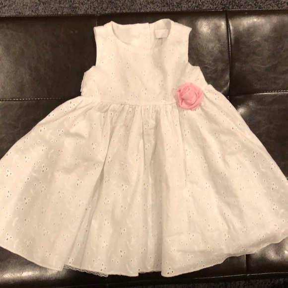 white eyelet flower girl dress
